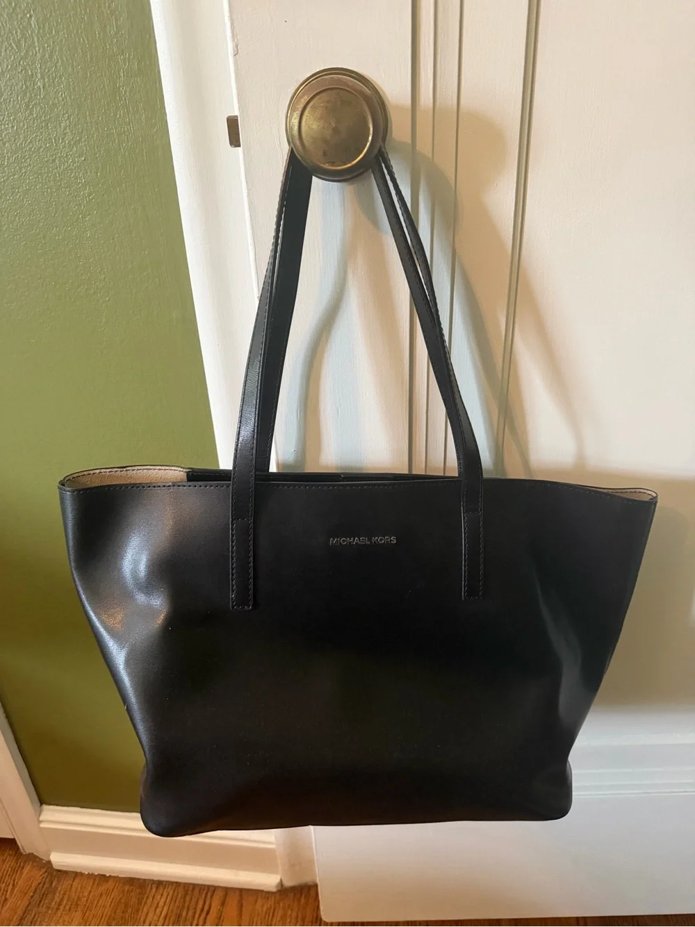 Michael Kors Black Leather Tote Shoulder Bag